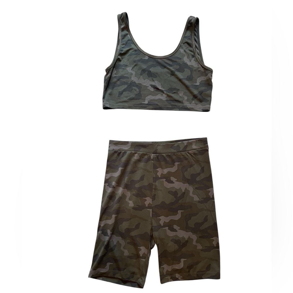 AE Camo Bra & Bike Short Set - Size Small